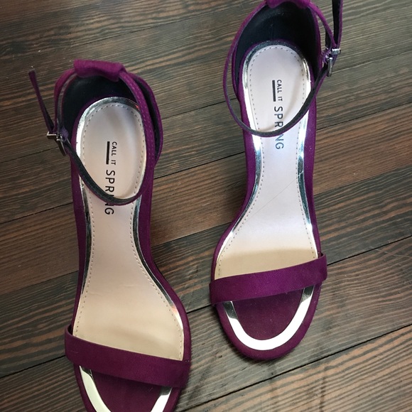 Call It Spring Shoes - Plum Suede Heel
